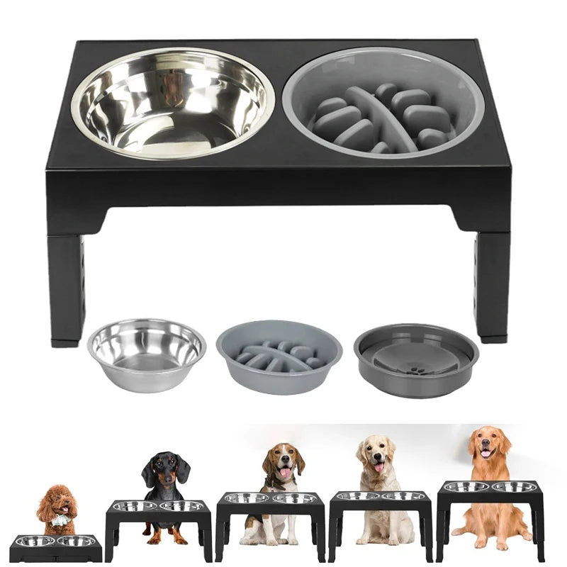 Elevated Dog Feeder with Adjustable Raised Stand