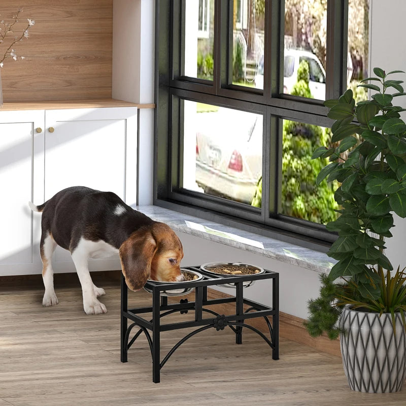 Double Stainless Steel Dog Food Bowl