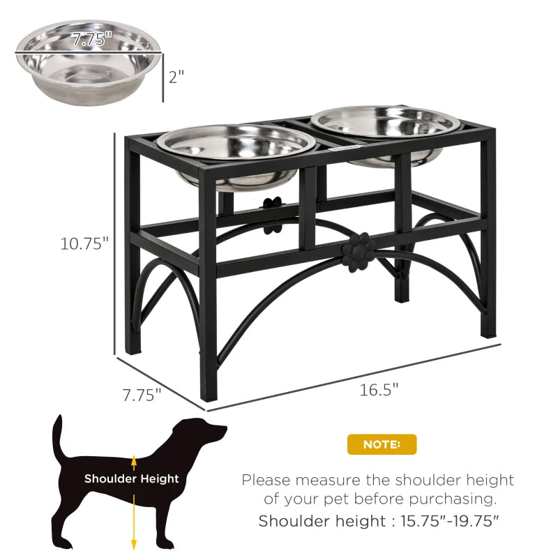 Double Stainless Steel Dog Food Bowl