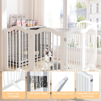 Pet Gate, 4 Panels Foldable Dog Gate
