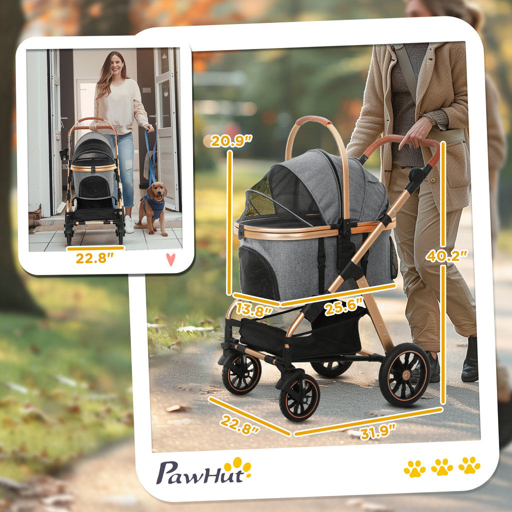 3 In 1 Dog Stroller With Detachable Cabin,