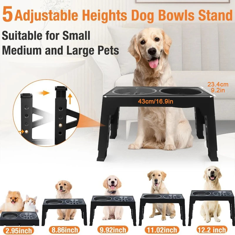 Elevated Dog Feeder with Adjustable Raised Stand