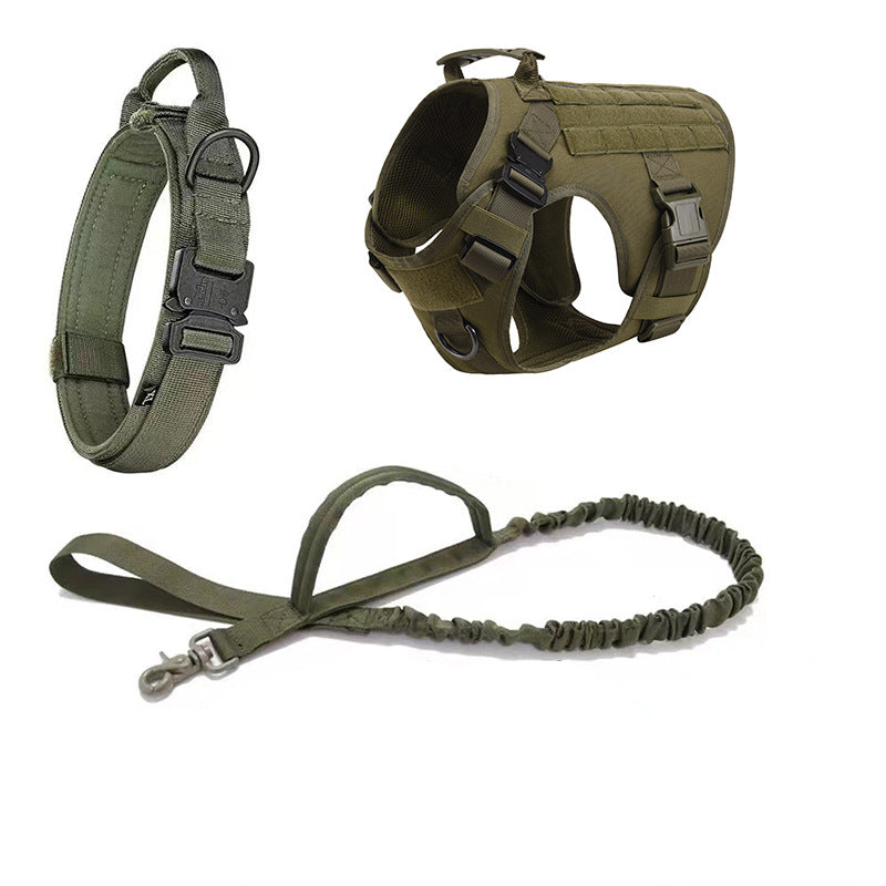 Outdoor Tactics Pet Dog Strap Collar Three-piece Set