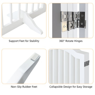 Pet Gate, 4 Panels Foldable Dog Gate