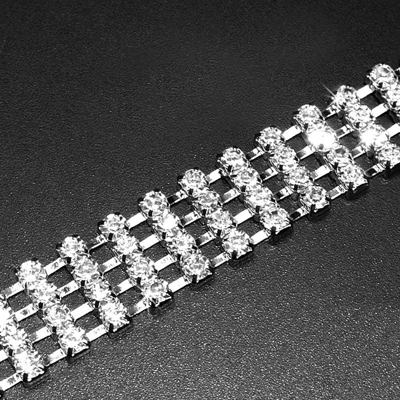 Four-row Rhinestone Pet Collar